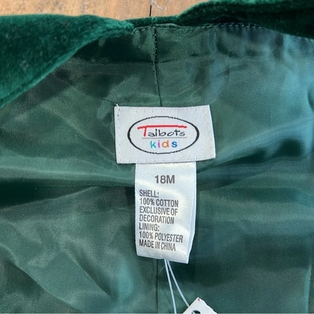Talbots green vintage Christmas shortall romper nwt